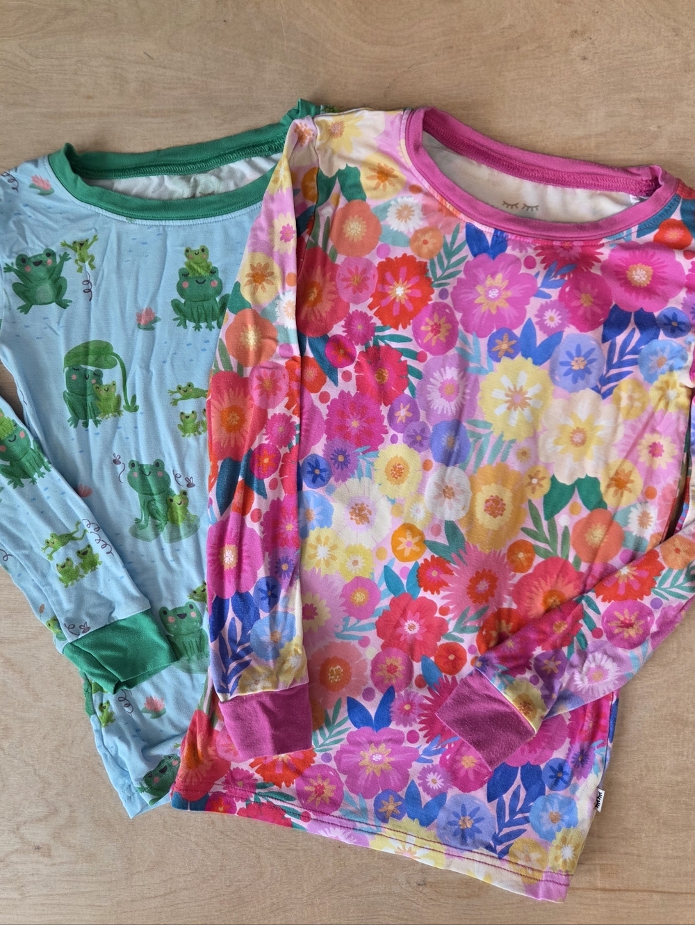Little Sleepies Bamboo Viscose Pajama Tops Rainbow Blooms And Leaping Love